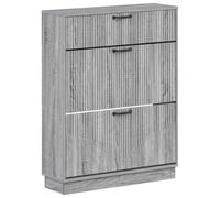 vidaXL Cabinet à Chaussures HOORN 78 x 24 x 100 cm Bois d'ingénierie, Meuble à Chaussures Moderne, Rangement résistant à l'humidité, étagère pour Afficher Vos Chaussures