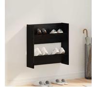 vidaXL Cabinet à chaussures avec étagère Chêne noir 60 x 18 x 60 cm, Meuble à chaussures de couloir, rangement moderne, unité compacte, organisateur mural qui gagne de la place