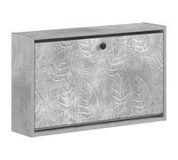vidaXL Cabinet à Chaussures Mural Delft 71 x 17 x 43 cm Gris béton, Meuble à Chaussures Moderne, résistant à l'humidité, Mural, Gain de Place pour Organiser Votre Maison