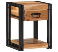 vidaXL Cabinet de Chevet 2 pcs 40 x 35 x 50 cm Bois d'Acacia Massif, Rangement Rustique pour Chambre, Table de Nuit Compacte, Bureau Personnel, Meuble Pratique et Élégant