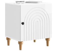 vidaXL Cabinet de Chevet 2 pcs Blanc Brillant 43 x 34,5 x 50 cm, Table de Chevet Moderne, Table latérale rectangulaire, Rangement Pratique, élégant Meuble de Bureau Compact