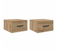 Vidaxl Cabinet De Chevet 2 Pcs Chêne Artisanal 35 X 35 X 20 Cm