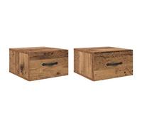 vidaXL Cabinet de chevet avec tiroir 2 pcs Bois ancien 35 x 35 x 20 cm