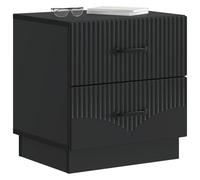 vidaXL Cabinet de Chevet avec tiroir 2 pcs Noir 43 x 34,5 x 44,5 cm, Table de Chevet Vintage, Armoire rectangulaire, Meuble Pratique, Solutions de Rangement élégantes, déco Maison