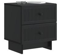 vidaXL Cabinet de Chevet avec tiroir 2 pcs Noir 43 x 34,5 x 47,5 cm, Chambre, Table de Nuit Vintage, Meuble rectangulaire, Rangement Pratique pour l'intérieur
