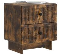 vidaXL Cabinet de Chevet avec tiroir Chêne fumé 43 x 34,5 x 47,5 cm, Chambre, Table de Nuit Vintage, Meuble rectangulaire, Rangement Pratique pour l'intérieur