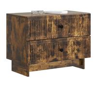 vidaXL Cabinet de Chevet avec tiroir Chêne fumé 62 x 34,5 x 47,5 cm, Table de Nuit Vintage, Rangement Compact pour Chambre, mobilier élégant et déco de Chevet