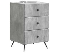 vidaXL Cabinet de Chevet avec tiroir Gris béton 43 x 41 x 66,5 cm, Table de Chevet Vintage rectangulaire, Rangement spacieux, Meuble élégant pour Salon ou Chambre