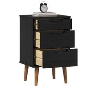 vidaXL Cabinet de Chevet avec tiroir Noir 40 x 35 x 65 cm Pin Massif, Meuble de Nuit au Look Rustique, tiroir spacieux, Table en pin, déco contemporaine pour la Chambre