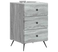vidaXL Cabinet de Chevet avec tiroir Sonoma Gris 43 x 41 x 66,5 cm, Table de Chevet Vintage rectangulaire, Rangement spacieux, Meuble élégant pour Salon ou Chambre