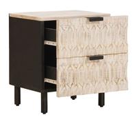vidaXL Cabinet de chevet Blanc 40 x 33,5 x 46 cm Bois de mangue massif