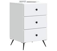 vidaXL Cabinet de Chevet Blanc 43 x 41 x 66,5 cm Bois d'ingénierie, Table de Chevet Vintage rectangulaire, Rangement spacieux, Meuble élégant pour Salon ou Chambre