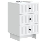 vidaXL Cabinet de Chevet Blanc 43 x 41 x 66,5 cm Bois d'ingénierie, Table de Nuit Vintage, Meuble élégant, Espace de Rangement, Accents Fonctionnels pour Chambre