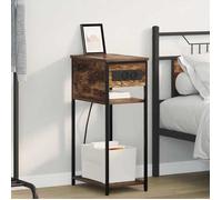 vidaXL Cabinet de chevet Chêne fumé 41 x 28 x 76 cm Bois d'ingénierie 859577