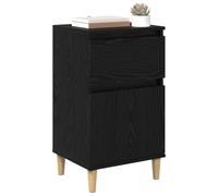 vidaXL Cabinet de Chevet Chêne Noir 40 x 35 x 70 cm Bois d'ingénierie, Rangement Rustique, organisez avec Table de Nuit Beige, Meuble en Bois avec tiroir pour Vos Essentiels