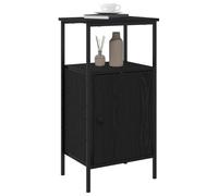 vidaXL Cabinet de Chevet Chêne Noir 41 x 31 x 80 cm Bois d'ingénierie, Table de Chevet en Bois, Nuit Rustique, Rangement Moderne, Meuble Qui déchire pour la Chambre
