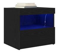 Cabinet de chevet vidaXL avec lumières LED Chêne noir 50x40x45 cm
