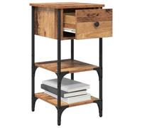 vidaXL Cabinet de Chevet Marron 33,5 x 36 x 70 cm Bois d’ingénierie, Table de Nuit Moderne, Meuble de Chambre Compact, Bois récupéré, Design Robuste, Pratique et élégant