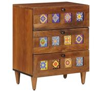 vidaXL Cabinet de Chevet Marron 50 x 33 x 62 cm Bois de Mangue Massif, Table de Nuit stylée en Bois de Mangue, Rangement Pratique, Meuble décoratif, idéal pour la Chambre
