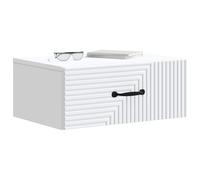 vidaXL Cabinet de Chevet Mural 2 pcs Blanc 49 x 34,5 x 20 cm, Rangement de Nuit Compact, Tables Modernes pour Chambre, Design rectangulaire avec Plein d'espace pour Vos Essentiels