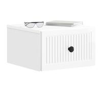 vidaXL Cabinet de Chevet Mural 2 pcs Blanc Brillant 33 x 34,5 x 20 cm, Meuble Vintage, Rangement Mural rectangulaire, étagère Flottante, Bureau Mural Compact, Organiseur élégant