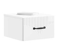 vidaXL Cabinet de Chevet Mural 2 pcs Blanc Brillant 34,5 x 33 x 20 cm, Meubles de Chambre, Table de Nuit Moderne, Rangement Pratique, Petite Taille, Organisateur de Chevet