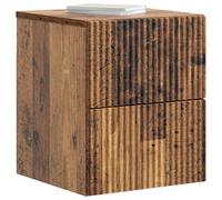 vidaXL Cabinet de Chevet Mural 2 pcs Bois Ancien 33 x 34,5 x 40 cm, Meuble Mural Vintage, mobilier Compact, Rangement Multifonction, Buffet rectangulaire, Bureau Flottant spacieux