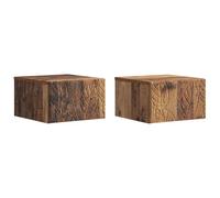 vidaXL Cabinet de Chevet Mural 2 pcs Bois Ancien 49 x 34,5 x 20 cm, Salon, Bureau Compact, Rangement Mural, Meuble Flottant, Table de Nuit Pratique, Organisateur Moderne