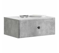 vidaXL Cabinet de Chevet Mural 2 pcs Gris béton 49 x 34,5 x 20 cm, Mobilier de Chambre Moderne, Table de Nuit rectangulaire avec Grand Espace de Rangement, Pratique pour Petits espaces