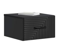 vidaXL Cabinet de Chevet Mural 2 pcs Noir 34,5 x 33 x 20 cm, Table de Nuit Minimaliste, Rangement spacieux, Style Moderne, utile pour la Chambre, élégant pour la déco