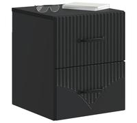 vidaXL Cabinet de Chevet Mural 2 pcs Noir 34,5 x 33 x 40 cm, Solutions de Rangement Chambre, Table de Nuit rectangulaire Moderne, Meubles élégants pour Petits espaces