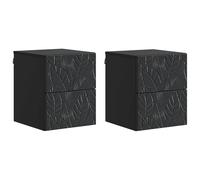 vidaXL Cabinet de Chevet Mural 2 pcs Noir 34,5 x 33 x 40 cm, Table de Nuit Essentielle, unité compacte, Meuble Moderne, Compagnon Chic pour la Chambre, Rangement Pratique