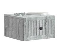 vidaXL Cabinet de Chevet Mural 2 pcs Sonoma Gris 33 x 34,5 x 20 cm, Meuble Vintage, Rangement Mural rectangulaire, étagère Flottante, Bureau Mural Compact, Organiseur élégant