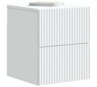 vidaXL Cabinet de Chevet Mural avec tiroir Blanc 33 x 34,5 x 40 cm, Meuble Mural Vintage, mobilier Compact, Rangement Multifonction, Buffet rectangulaire, Bureau Flottant spacieux