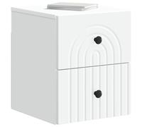 vidaXL Cabinet de Chevet Mural avec tiroir Blanc 33 x 34,5 x 40 cm, Salon Vintage, Meuble Mural Pratique, rangements Chambre, icône de Chevet compacte, Armoire Multi-usages