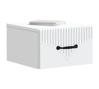 vidaXL Cabinet de Chevet Mural avec tiroir Blanc 34,5 x 33 x 20 cm, Meubles de Chambre, Table de Nuit Moderne, Rangement Pratique, Petite Taille, Organisateur de Chevet