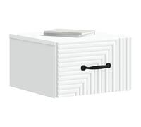 vidaXL Cabinet de Chevet Mural avec tiroir Blanc 34,5 x 33 x 20 cm, Table de Nuit Minimaliste, Rangement spacieux, Style Moderne, utile pour la Chambre, élégant pour la déco