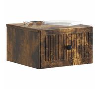 vidaXL Cabinet de Chevet Mural Chêne fumé 33 x 34,5 x 20 cm, Meuble Vintage, Rangement Mural rectangulaire, étagère Flottante, Bureau Mural Compact, Organiseur élégant