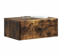 vidaXL Cabinet de Chevet Mural Chêne fumé 49 x 34,5 x 20 cm, Mobilier de Chambre Moderne, Table de Nuit rectangulaire avec Grand Espace de Rangement, Pratique pour Petits espaces