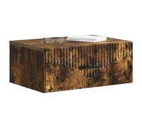 vidaXL Cabinet de Chevet Mural Chêne fumé 49 x 34,5 x 20 cm, Table de Nuit Moderne, Rangement Pratique, Table rectangulaire, déco Minimaliste, Essentielle pour Votre Chambre