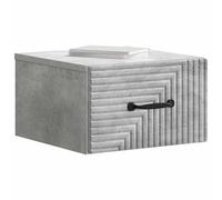 vidaXL Cabinet de Chevet Mural Gris béton 34,5 x 33 x 20 cm, Table de Nuit Minimaliste, Rangement spacieux, Style Moderne, utile pour la Chambre, élégant pour la déco