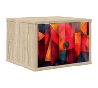 vidaXL Cabinet de Chevet Mural HEESCH Chêne Sonoma 36 x 33 x 25 cm, Rangement Moderne pour Chambre, Table de Nuit rectangulaire et Cabinet Mural, Meuble Pratique pour l'organisation