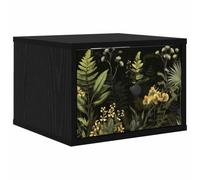 vidaXL Cabinet de Chevet Mural RHENEN Chêne Noir 36 x 33 x 25 cm, Rangement Moderne pour Chambre, Table de Nuit rectangulaire et Cabinet Mural, Meuble Pratique pour l'organisation