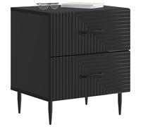 vidaXL Cabinet de Chevet Noir 43 x 34,5 x 47,5 cm Bois d'ingénierie, Table de Nuit spacieuse, unité Vintage, Meuble élégant pour Organiser Votre Chambre, en Bois reconstitué