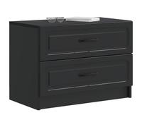 vidaXL Cabinet de Chevet Noir 62 x 34,5 x 44,5 cm Bois d'ingénierie, Rangement Pratique, déco Vintage pour Chambre, Table de Nuit compacte, booste Le Style de ta pièce