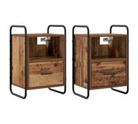vidaXL Cabinet de Chevet Suspendu 2 pc Bois Ancien 40 x 30 x 60 cm