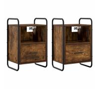 vidaXL Cabinet de Chevet Suspendu 2 pc Chêne fumé 40 x 30 x 60 cm