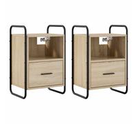vidaXL Cabinet de Chevet Suspendu 2 pc Chêne Sonoma 40 x 30 x 60 cm
