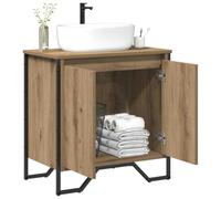 vidaXL Cabinet de Lavabo avec Stockage Chêne Artisanal 60 x 35 x 60 cm, Rangement de Salle de Bain Compact, Cabinet Évier Rustique, Design Rectangulaire Pratique, Meuble pour l'Organisation
