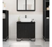 vidaXL Cabinet de Lavabo de Salle de Bain Chêne Noir 60x35x60 cm Bois Ingénierie